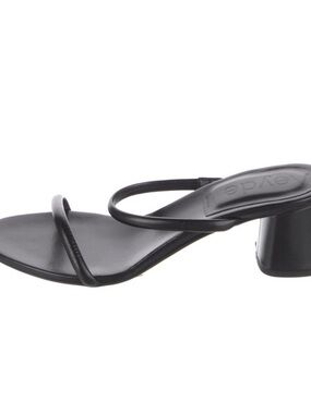 Aeyde Black Minimal Strappy Block Heel Sandal - 9